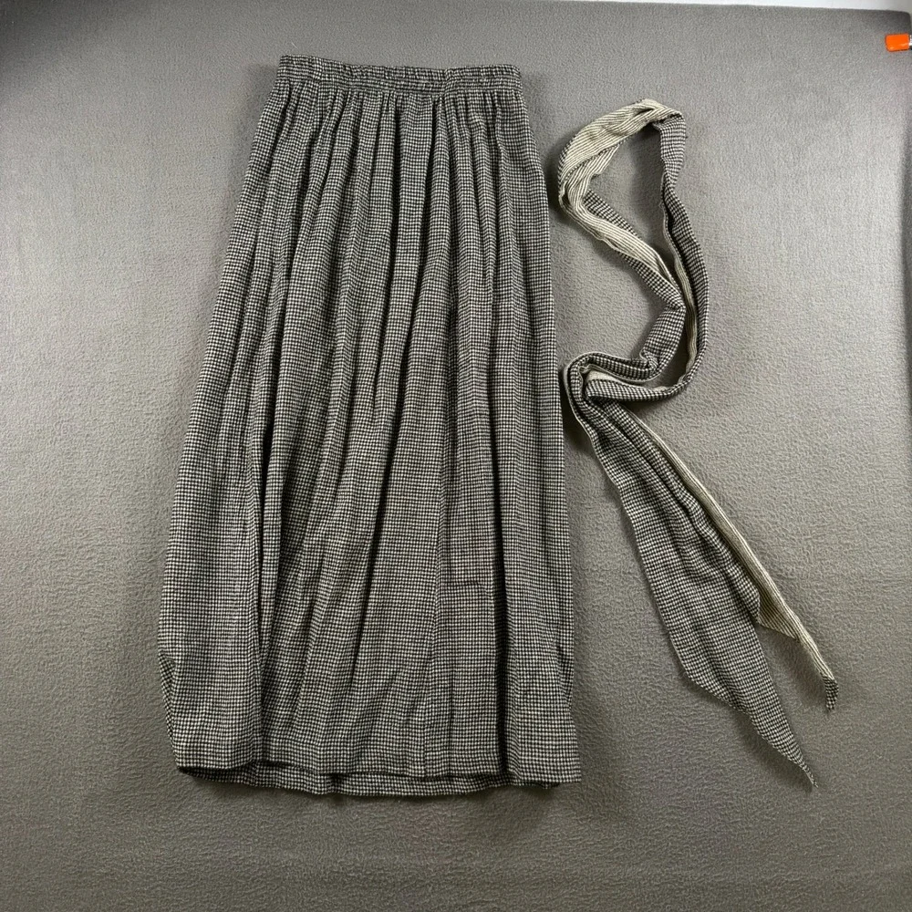 Vintage Pebble Rayon Skirt Set Women S Tan Houndstooth Boho Cottagecore 80s